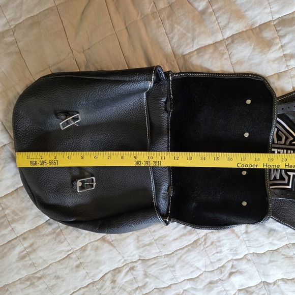 Vintage Harley Davidson Leather Throw Over  Saddle Bags Custom‎ - Picture 9 of 10